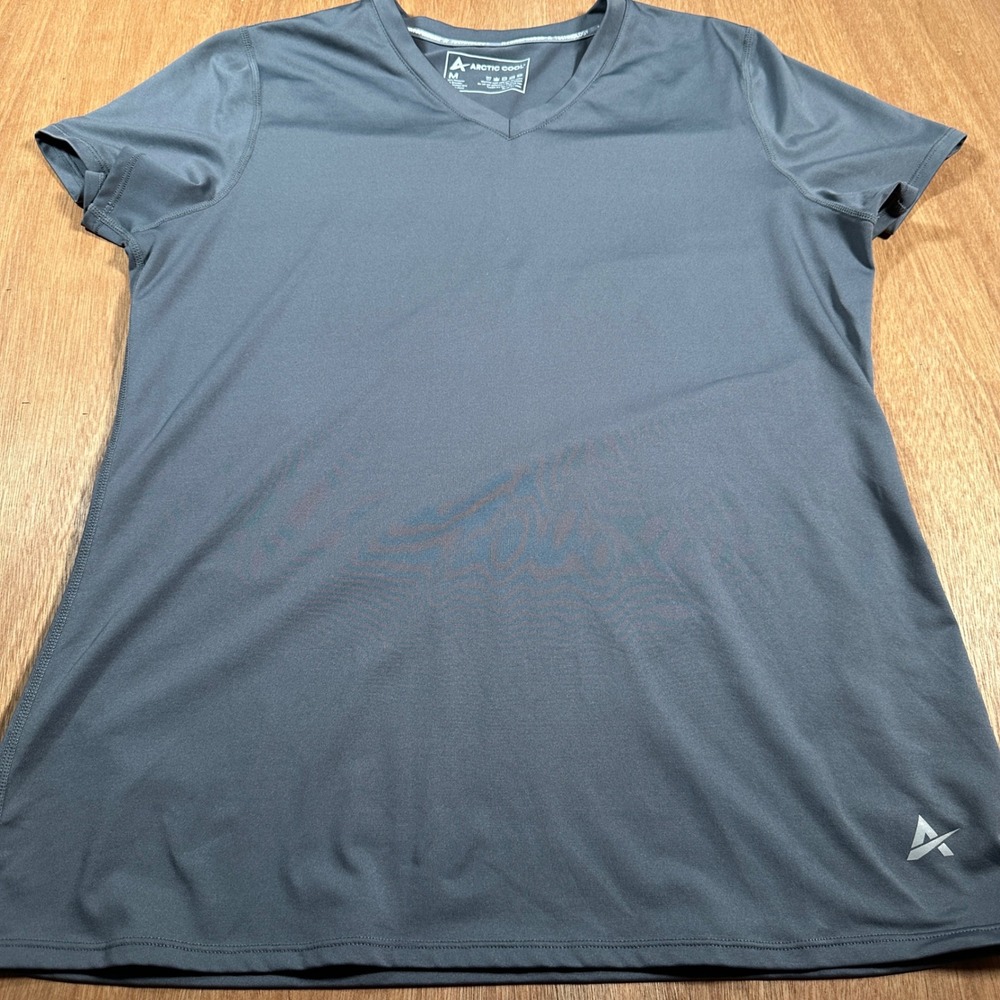 Arctic Cool V-Neck Tee Women Medium Gray HydroFreeze X Performance Activewear
